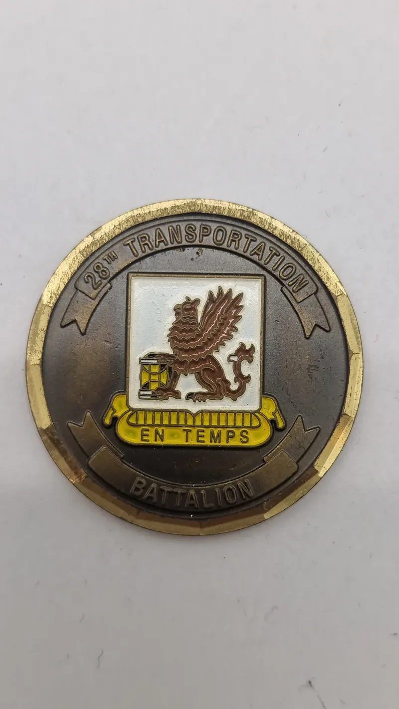 challenge coin"fra den 28. transportbataljon i den amerikanske hær