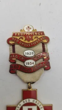 British Red Cross Society Proficiency in First Aid-medalje, ww2. Original