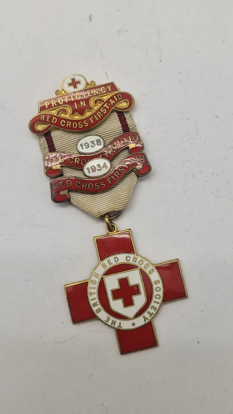 British Red Cross Society Proficiency in First Aid-medalje, ww2. Original