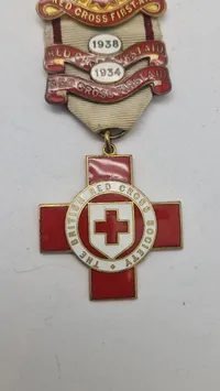 British Red Cross Society Proficiency in First Aid-medalje, ww2. Original