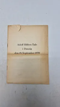 Adolf Hitlers tale i Danzig 19 september 1939. Original