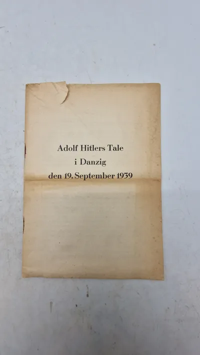Adolf Hitlers tale i Danzig 19 september 1939. Original