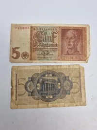 Originale tyske ww2 sølvmønter og pengesedler