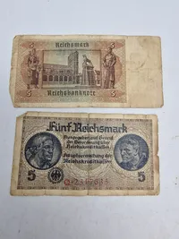 Originale tyske ww2 sølvmønter og pengesedler