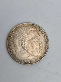 Original tysk 2 Reichmark sølvmønt