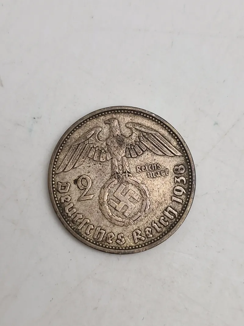 Original tysk 2 Reichmark sølvmønt
