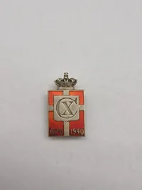 Originalt Georg Jensen kongemærke - Sterlingsølv og emalje