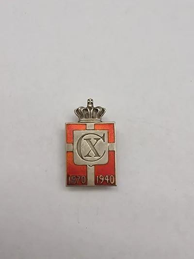 Originalt Georg Jensen kongemærke - Sterlingsølv og emalje