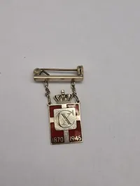 Originalt Georg Jensen kongemærke - Sterlingsølv og emalje