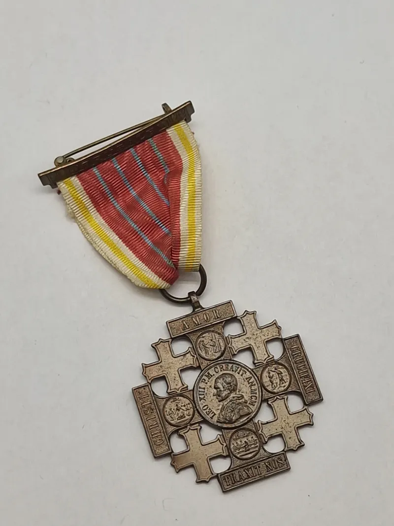 Original Medal Of The Holy Land, Pilgrims Jerusalem Cross Of Honour, Bronze Grade