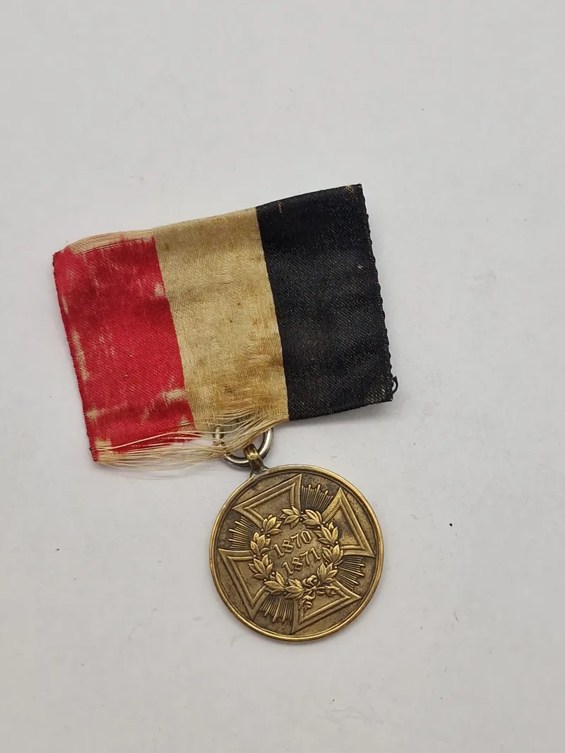 Original Tysk 1870/71 deltager medalje lavet af franske kanoner