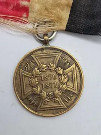 Original Tysk 1870/71 deltager medalje lavet af franske kanoner