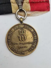 Original Tysk 1870/71 deltager medalje lavet af franske kanoner