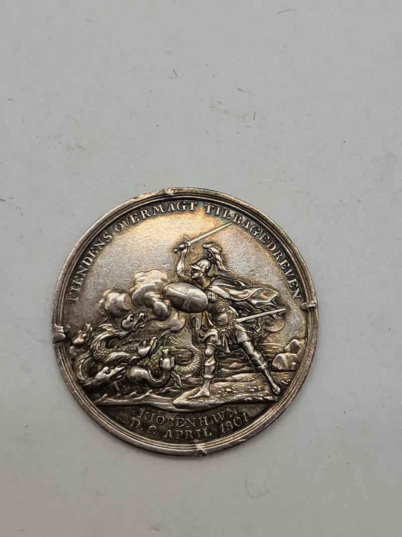 Original Dansk Medalje Slaget på Reden 1801 Sølv.