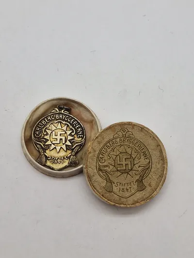 Original Carlsberg sølv medalje med sjælden æske