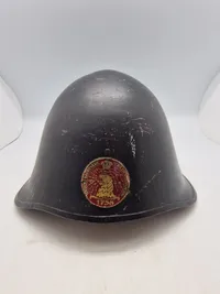 Ekstremt sjælden original sabotage vagts hjelm fra Hærens krudtværk - ww2