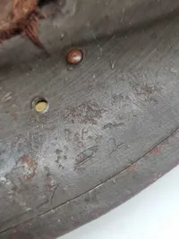 Ekstremt sjælden original sabotage vagts hjelm fra Hærens krudtværk - ww2