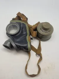 Original dansk ww2 gasmaske, blød i gummi