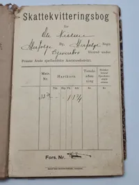 Skattekvitteringsbog Herfølge Bjeverskov Herred-startende 1906