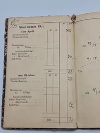 Skattekvitteringsbog Herfølge Bjeverskov Herred-startende 1906