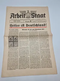 Tidlig tysk avis: Arbeit und staat  - sep 1923 - 2 sektioner