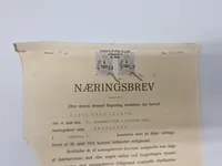 Næringsbrev fra Politimesteren i Nykøbing Falster 1958