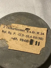 Originale tyske beholdere for ekstra ladninger til mortergranater - ww2
