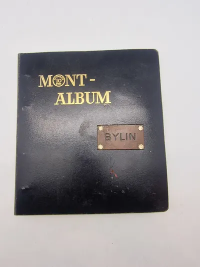 Møntalbum/Bylin - bla 2x1,5 kroner, 5 sølv-jubilæumsmønter, sølv 1 kr 1915, 5 kr seddel