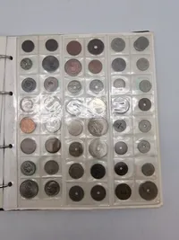 Møntalbum/Bylin - bla 2x1,5 kroner, 5 sølv-jubilæumsmønter, sølv 1 kr 1915, 5 kr seddel