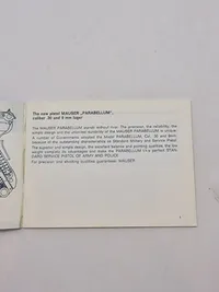 MAUSER
Automatic Pistol
Parabellum
Caliber .30 Luger und 9 mm Luger