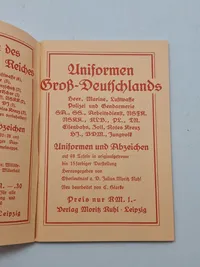Originalt hæfte - Deutsches uniformen (Heer)
