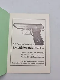 J. P. Sauer & Sohn, Suhl
Waffenfabrik
Selbstladepistole
Modell 38
Raliber 7,65 mm