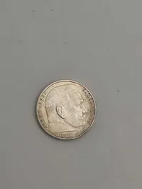 Orignal 2 Reichmark af sølv fra 1938