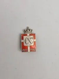 Originalt Georg Jensen kongemærke - sterlingsølv og emalje