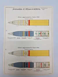 Original undervisningstegning for 105 mm