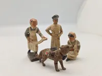 Originale linoliumsfigurer - ww2 (sygehjælpere/læge)