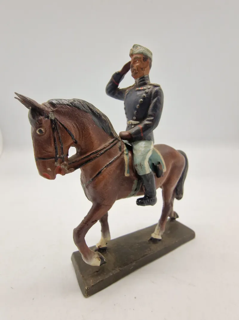 Original Linoliumsfigur - Kong Christian X til hest