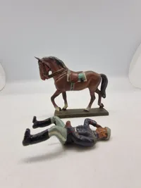 Original Linoliumsfigur - Kong Christian X til hest
