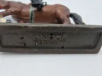 Original Linoliumsfigur - Kong Christian X til hest