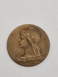 Original fransk kunstmønt tildelt til dansker (Ove Jensen) i 1911 med æske