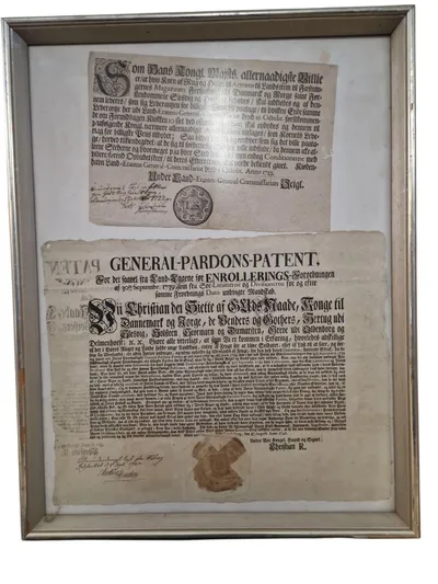 Originalt 17 tals benådningsbreve  49x63