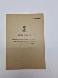 BESTEMMELSER
for udlevering af normaludrustning for selvbeklædere til faste befalingsmænd af hæren og flyvevåbnet Ansvar og pligter med hensyn til det udleverede materiel.