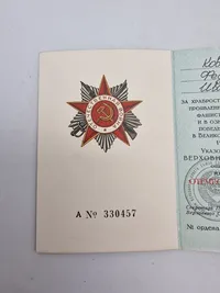 Russisk medalje urkunde