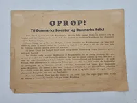 Originalt Oprop - nedkastet over store danske byer 9 april 1940
