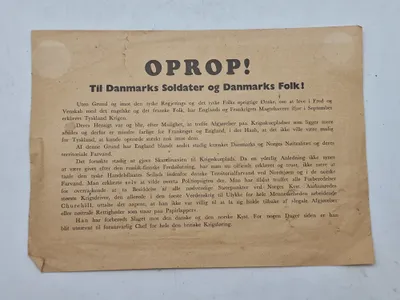 Originalt Oprop - nedkastet over store danske byer 9 april 1940
