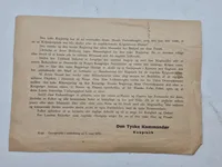 Originalt Oprop - nedkastet over store danske byer 9 april 1940
