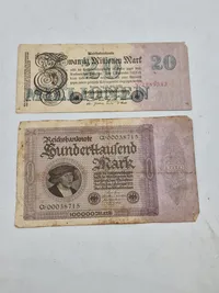 Originale tyske pengesedler - 1920’erne