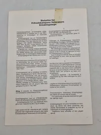 Originalt tildelingsbevis fra Frihedskampens veteraner