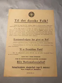 Sjælden original DNSAP hverve flyer i A4 størrelse