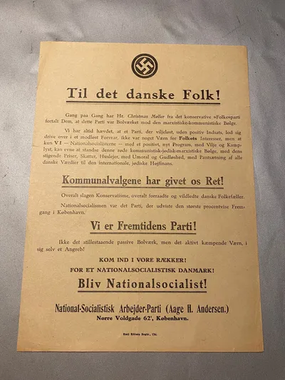 Sjælden original DNSAP hverve flyer i A4 størrelse